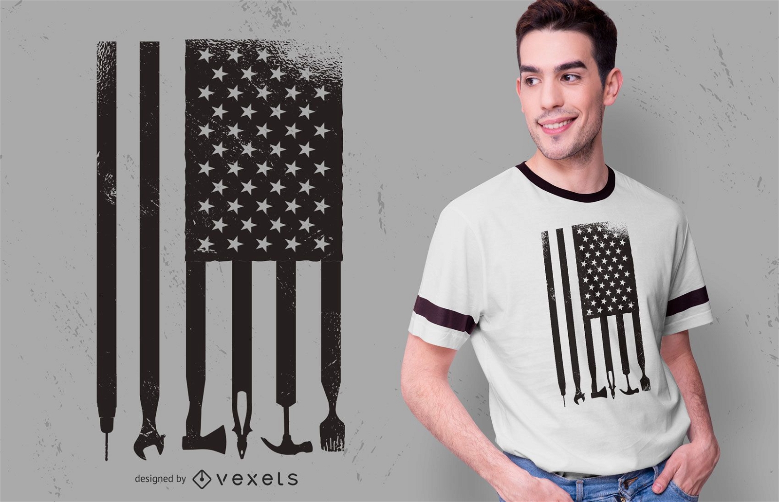 Werkzeuge USA Flagge T-Shirt Design