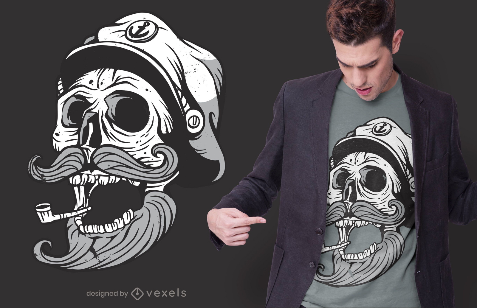 Sailor Skull T-Shirt Design