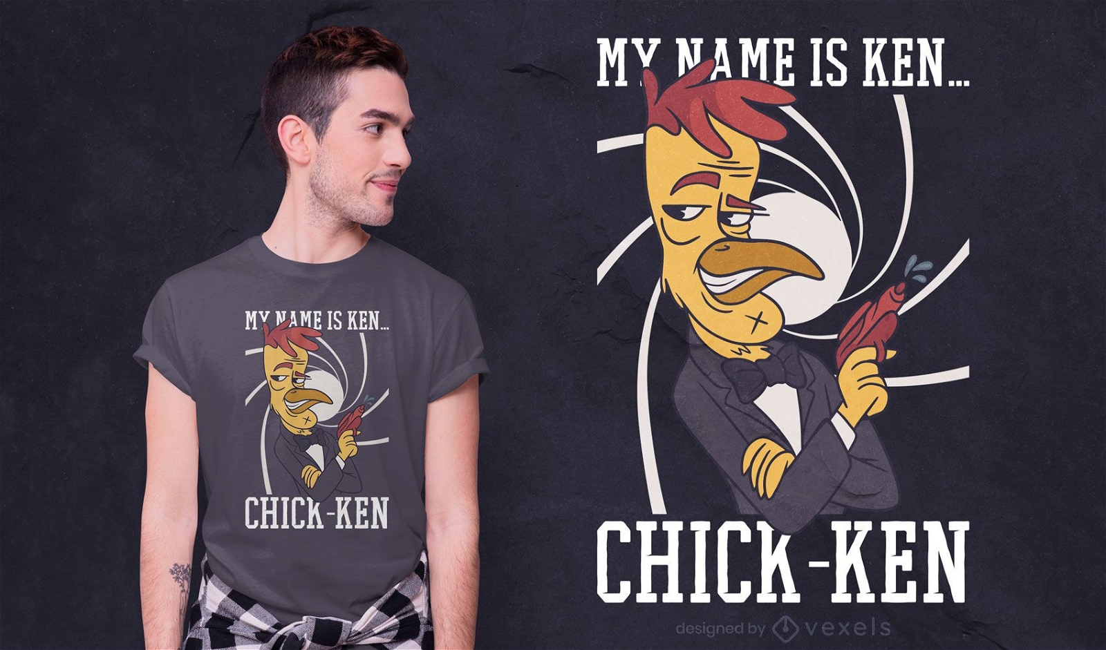Design de camiseta com cita?es do Chicken Spy