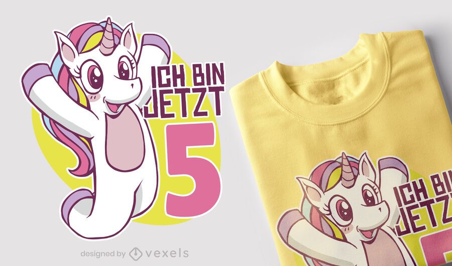 Unicorn Birthday German T-shirt Design Unicorn Birthday German T-shirt Design