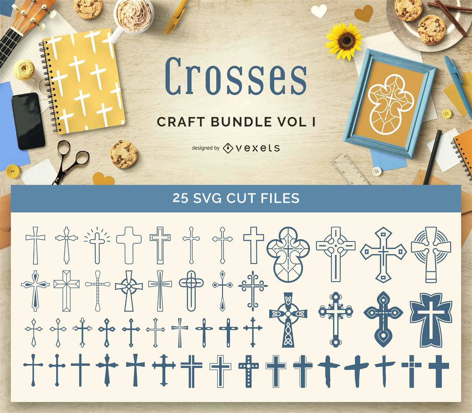 Pacote de artesanato de cruzes religiosas Vol1