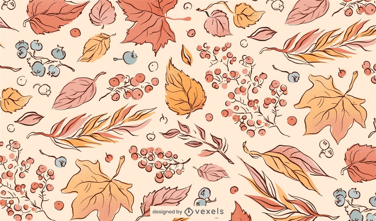 Padrão de ilustração de folhas de outono