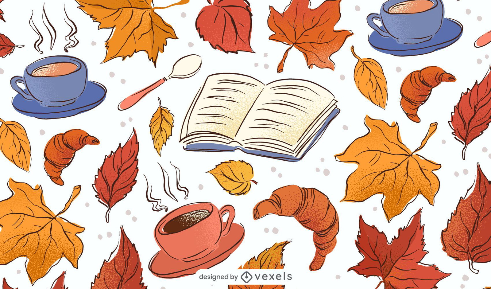 Fall Drawings Background Design