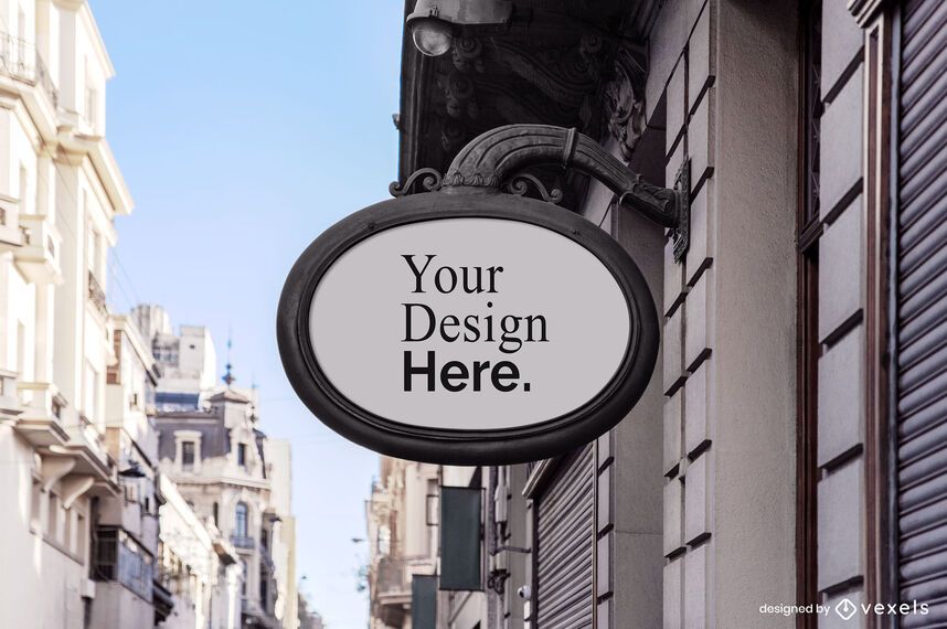 Vintage shop sign mockup Vintage shop sign mockup