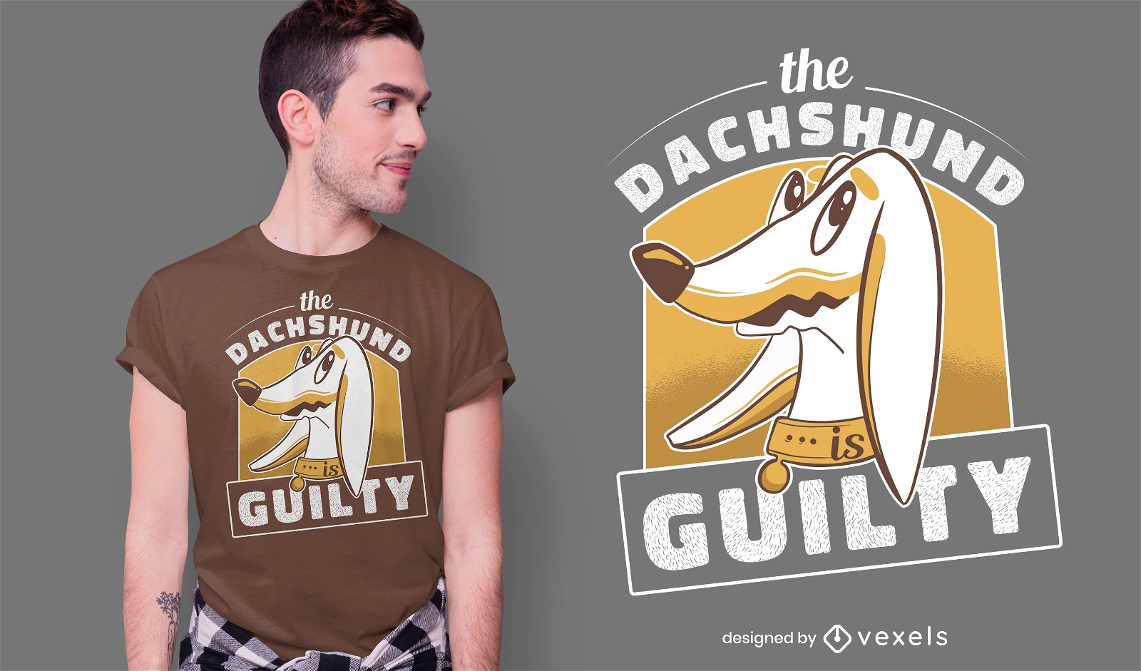 Design de t-shirt dachshund culpado
