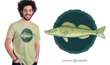 Pike-perch fish t-shirt design