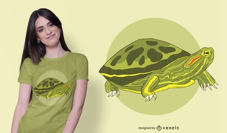 Design de t-shirt com ilustração de tartaruga