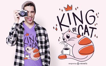 Diseño de camiseta rey de gato