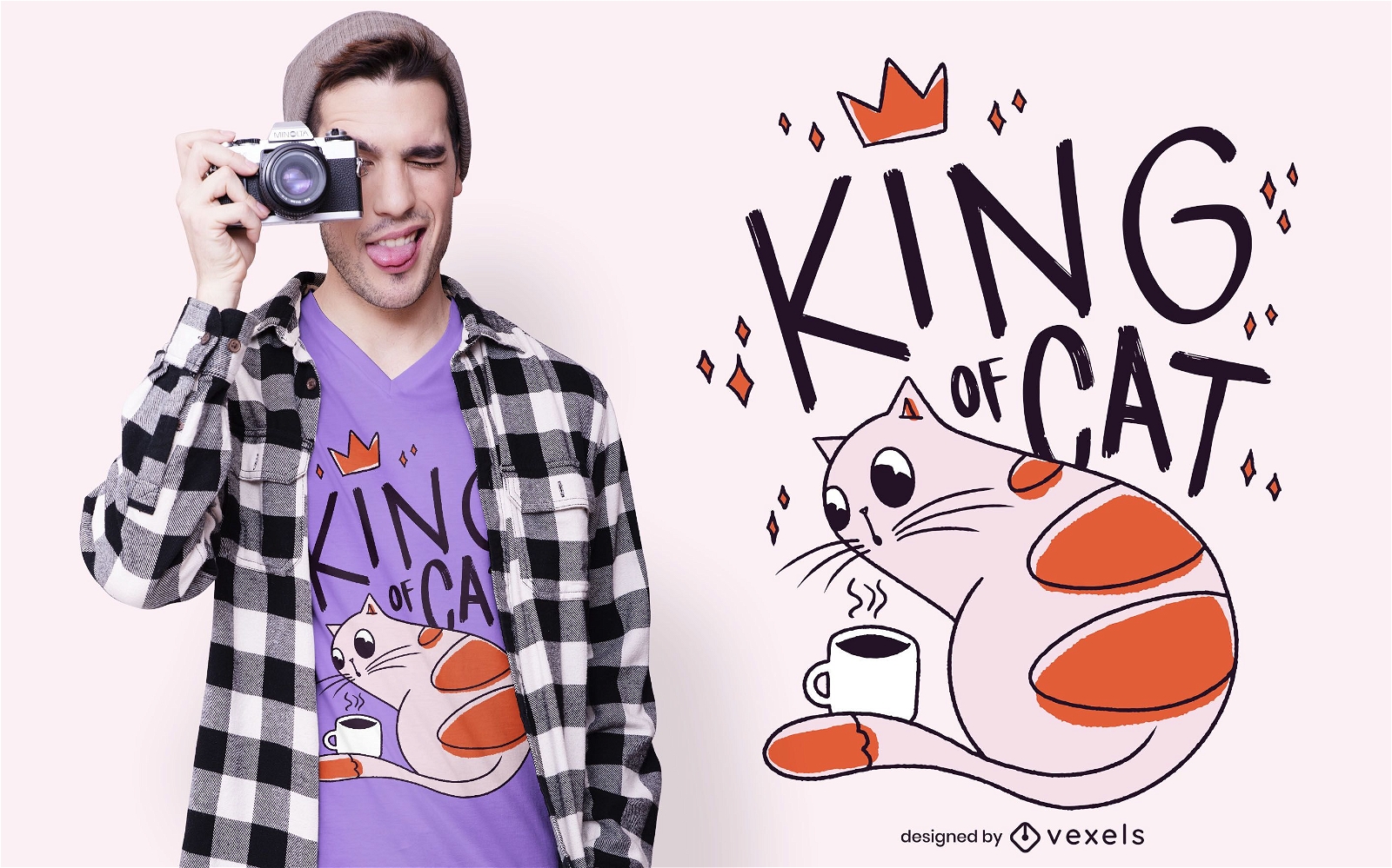 Rei do design de camisetas para gatos