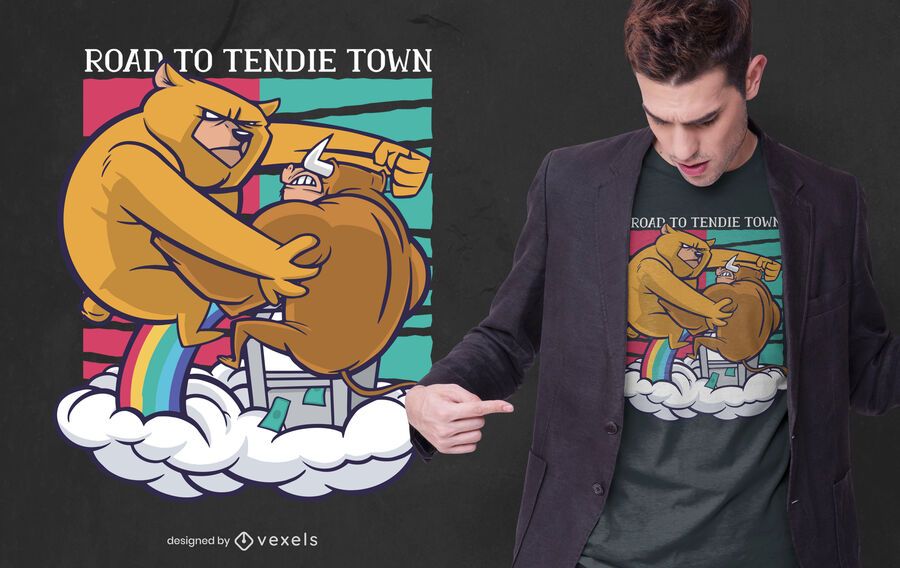 bear fighting bull t-shirt design bear fighting bull t-shirt design