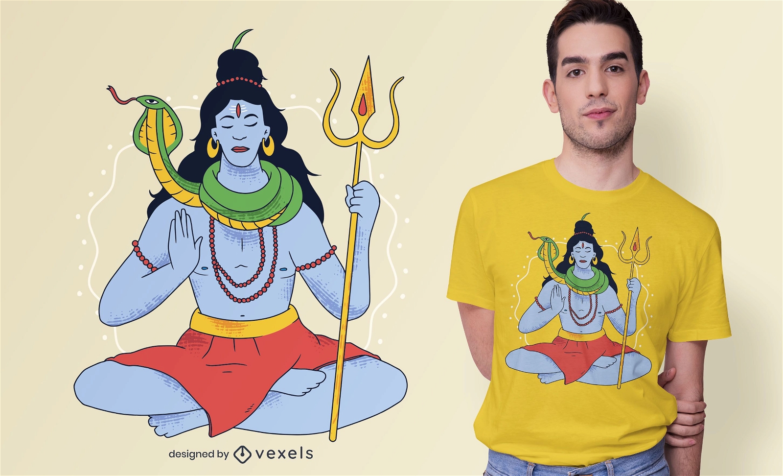 design de t-shirt hinduísmo shiva