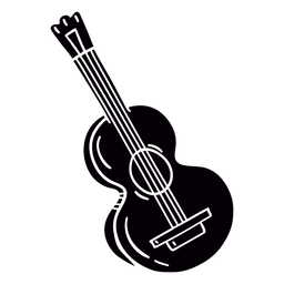 Guitarra acústica dibujada a mano negra Transparent PNG