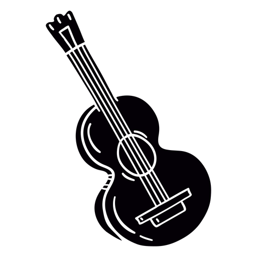 Akustikgitarrenhand schwarz gezeichnet PNG-Design