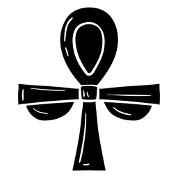 Estêncil de símbolo egípcio desenhado à mão Ankh Desenho PNG