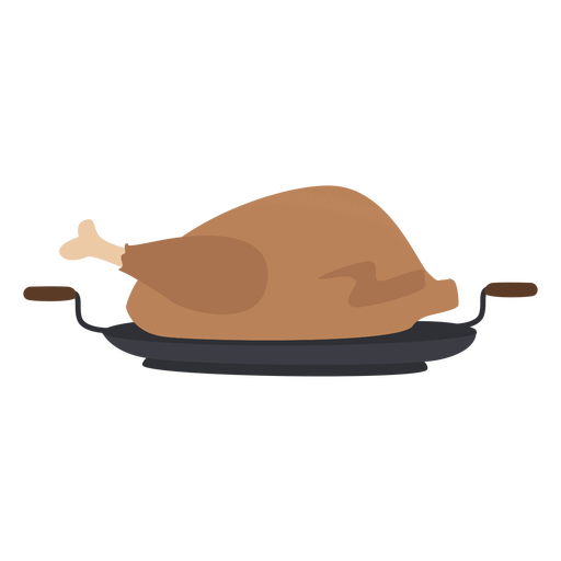Baked turkey dinner flat PNG Design