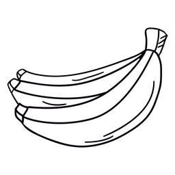 Trazo dibujado a mano de plátano Diseño PNG