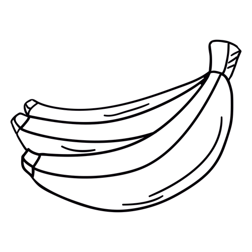 Bananenhand gezeichneter Strich PNG-Design