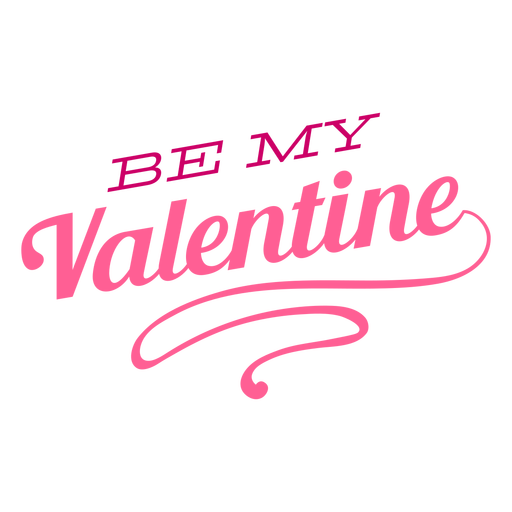 Sé mi diseño de letras de san valentín Diseño PNG