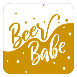 Bier Babe braun quadratischen Untersetzer Design PNG-Design