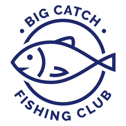 Big catch fishing club badge blue