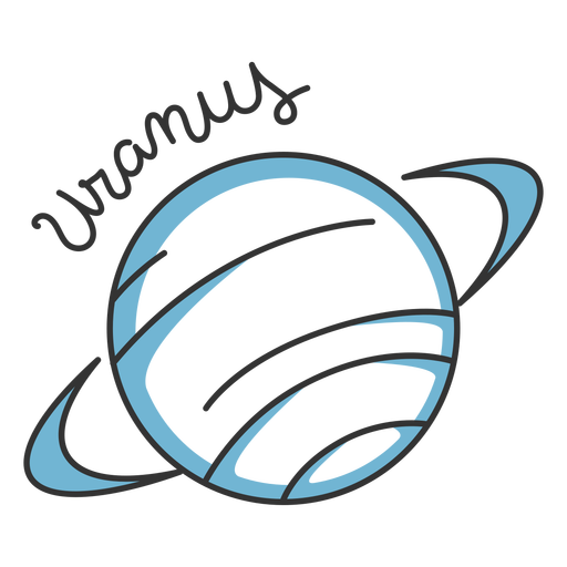 Einfacher Sonnensystemplanet des blauen Uranus PNG-Design