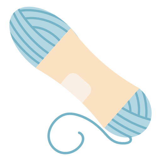 Blue yarn spool flat icon