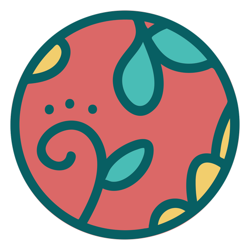 Esfera de design floral marrom plana
