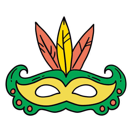 Símbolo desenhado à mão da máscara do carnaval Desenho PNG