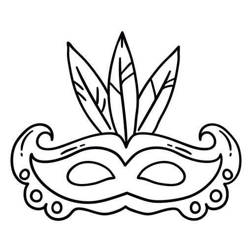 Handgezeichnete Symbolumriss der Karnevalsmaske PNG-Design