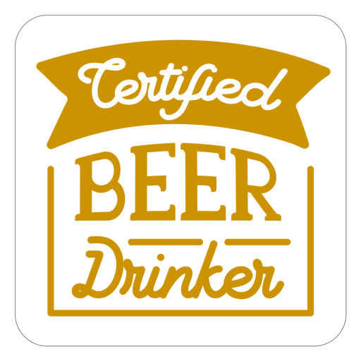 Download Certified beer drinker square coaster design - Transparent PNG & SVG vector file