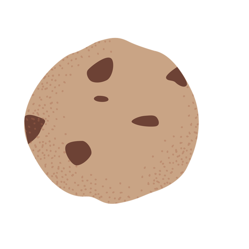 Chocolate chip cookie flat PNG Design