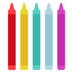 Color crayons flat icon