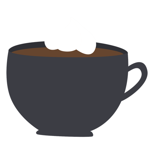 Tasse Kaffee Schlagsahne flach PNG-Design