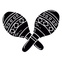 Decorated maracas hand drawn symbol stencil PNG Design