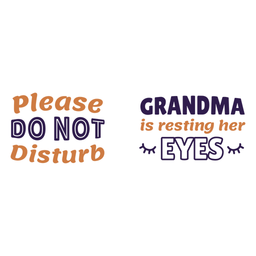 No molestar a la abuela cita Diseño PNG