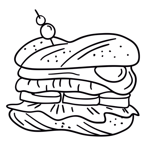 Desenho de sanduíche de ovo desenhado à mão Desenho PNG