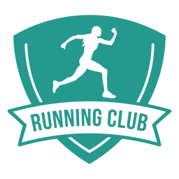 Corredor femenino corriendo club insignia verde Diseño PNG