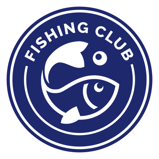 Download Fishing club swimming fish badge blue - Transparent PNG ...