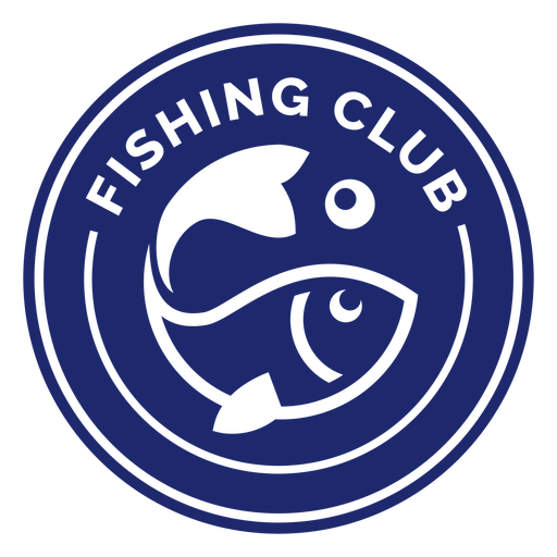 Fishing club swimming fish badge blue PNG Design