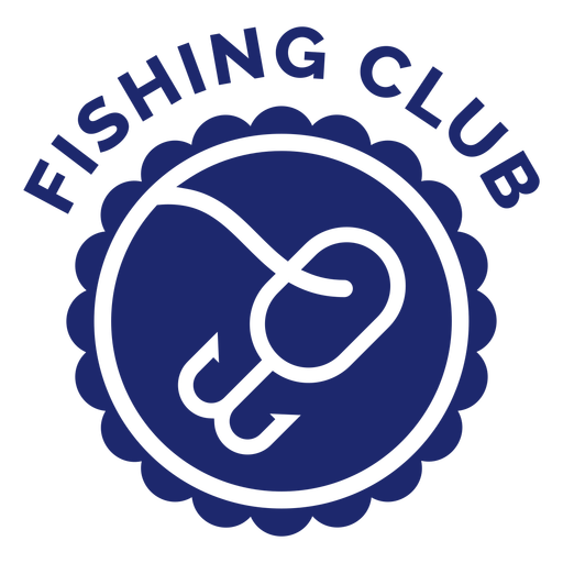Fishing hook club badge blue PNG Design