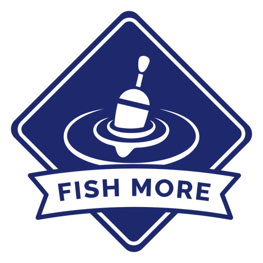 Fischen mehr Abzeichen blau PNG-Design