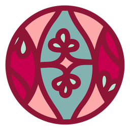 Esfera de design floral verde liso rosa Desenho PNG