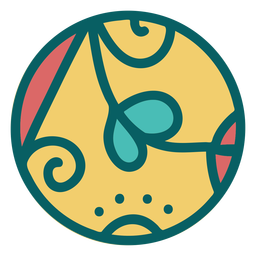 Esfera de design floral plana amarela Desenho PNG