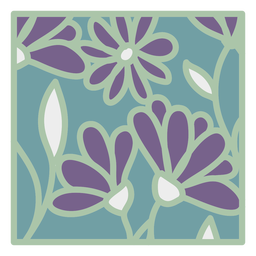 Design PNG E SVG De Design Floral Quadrado Liso Verde Roxo Para Camisetas