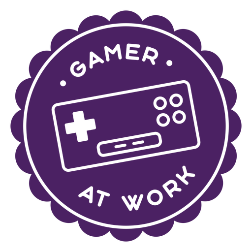 Gamer controller badge purple PNG Design