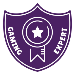 Insignia de experto en juegos escudo púrpura Diseño PNG
