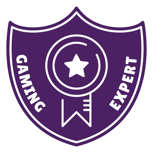 Insignia de experto en juegos escudo p?rpura Diseño PNG