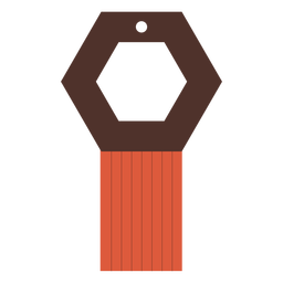 Sechskant Quaste Leder Ohrring flach PNG-Design