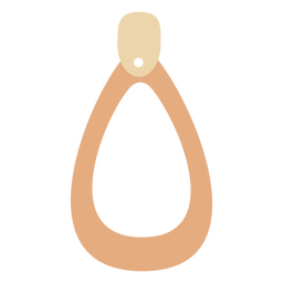 Hollowed teardrop leather earring flat PNG Design