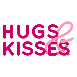 Abrazos besos diseño de letras de san valentín Diseño PNG